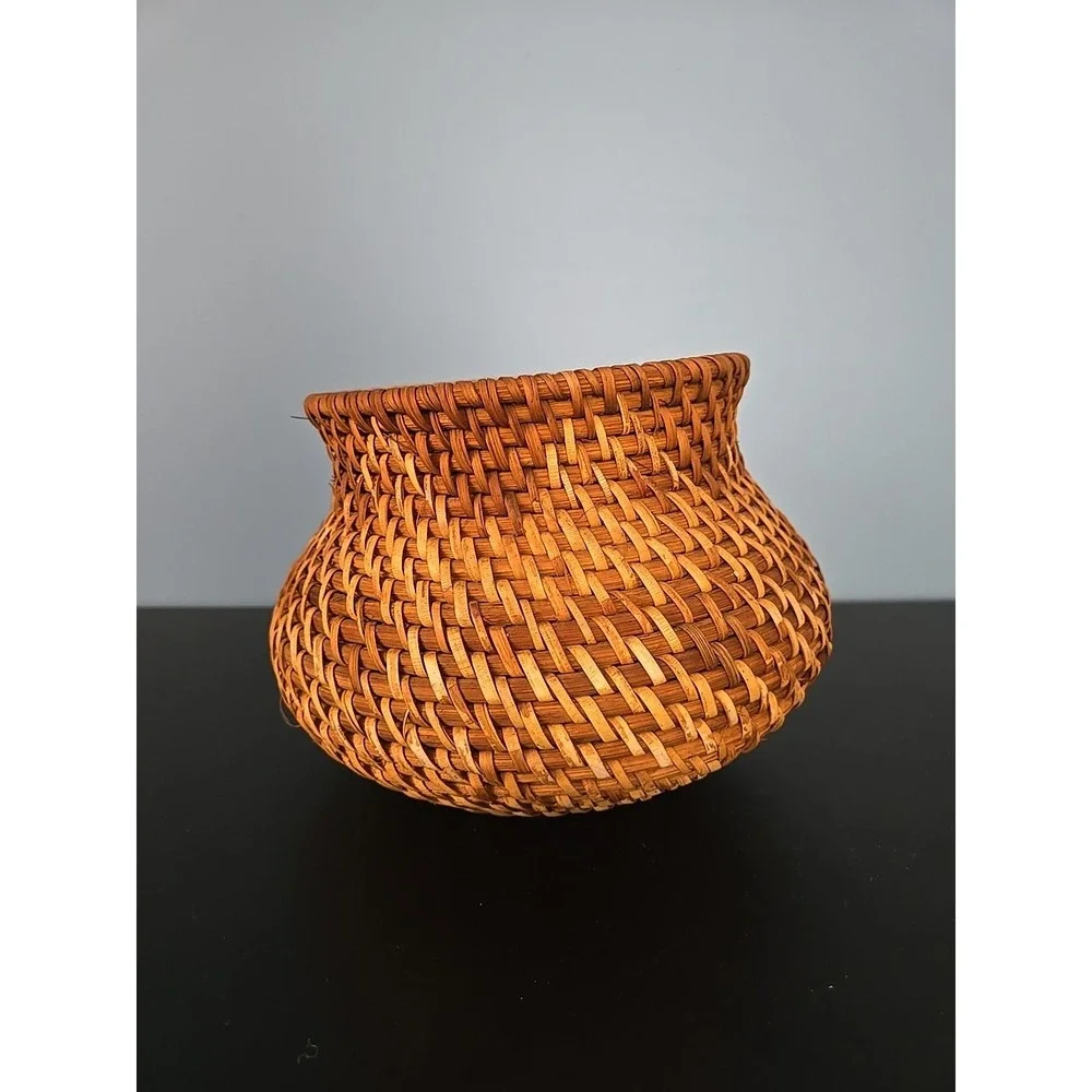 Vintage Wicker Woven Vase Boho Baskets Home Decor Tight Weave‎ For Dry Flower